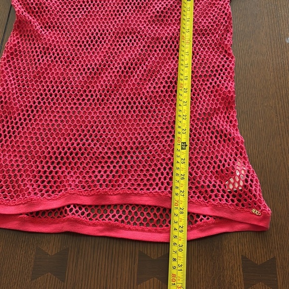 Roxy Crocheted Swim Suit Cover-up. Red. See thru. With hood. Medium - Picture 5 of 7
